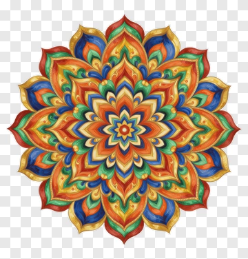 Colorful Mandala Design PNG