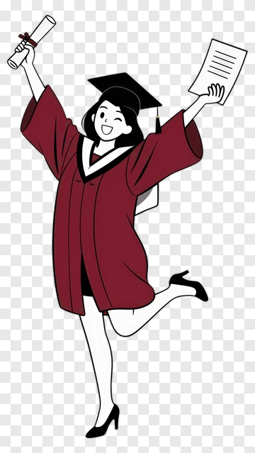 Happy Graduate Celebrating With Diploma PNG