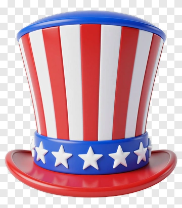 3D Patriotic Top Hat PNG