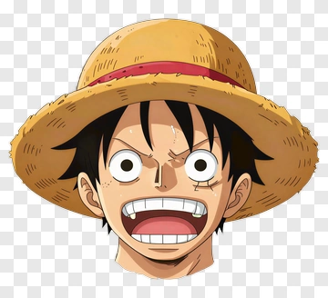 Excited Cartoon Character Wearing A Straw Hat PNG