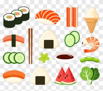Sushi And Japanese Food Items PNG