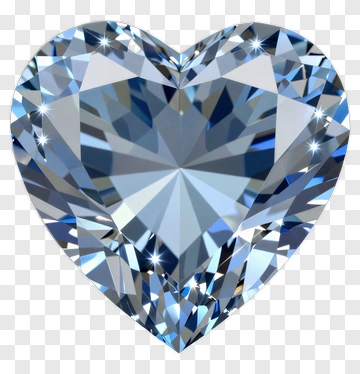 Heart-Shaped Blue Diamond PNG