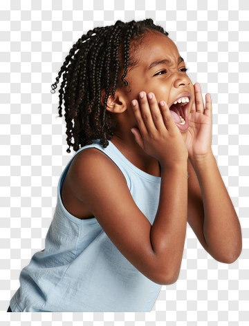 Excited Girl Shouting PNG
