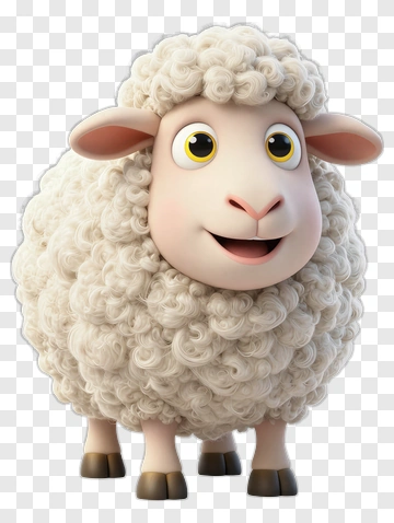 Cartoon Sheep With Curly Wool PNG