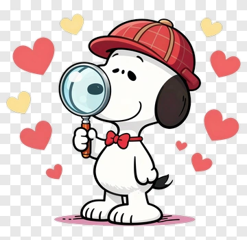 Cartoon Dog Holding A Magnifying Glass PNG