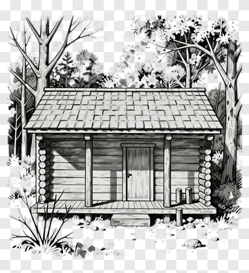 Log Cabin In A Forest PNG