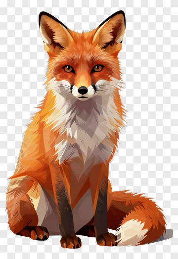 Cartoon Fox Sitting PNG