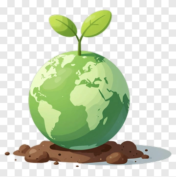 Green Earth With Growing Plant PNG