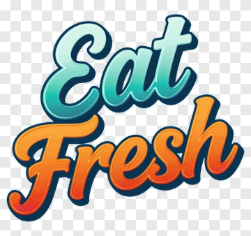 Eat Fresh Text Design PNG