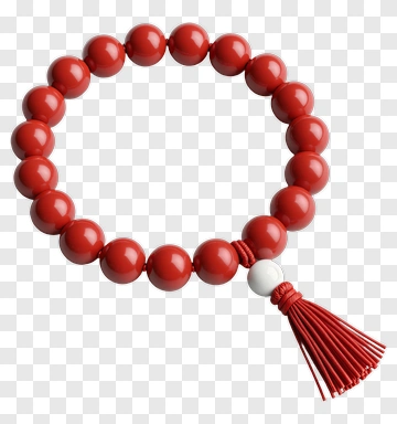 Red Beaded Bracelet With Tassel PNG