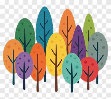 Colorful Tree Collection PNG