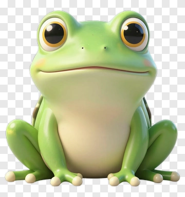 3D Cartoon Frog PNG