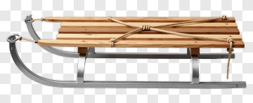 Wooden Sled With Metal Runners PNG