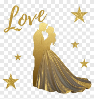 Couple Embracing With Love Text And Stars PNG