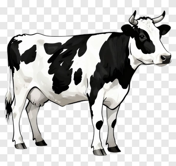 Cow With Black And White Spots PNG