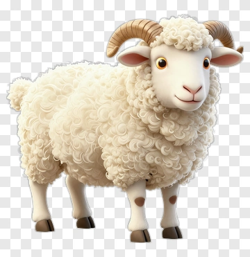 Cartoon Sheep With Curly Wool PNG