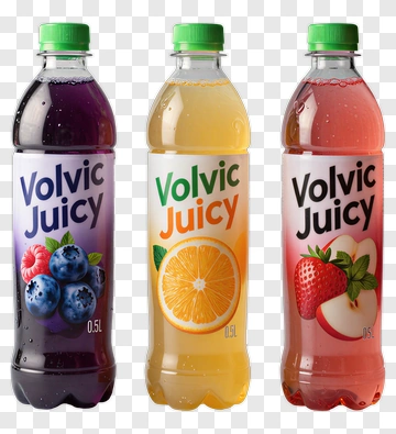 Volvic Juicy Fruit Drink Bottles PNG