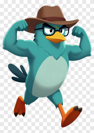 Cartoon Bird Wearing Glasses And Hat PNG
