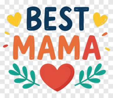 Best Mama Heart Design PNG