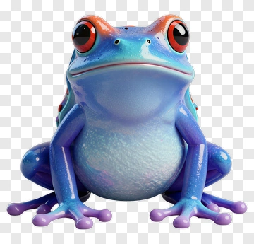 3D Colorful Frog PNG