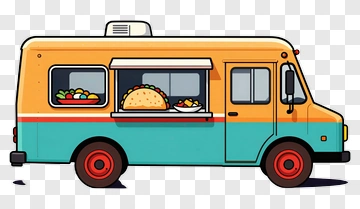 Food Truck Serving Tacos PNG