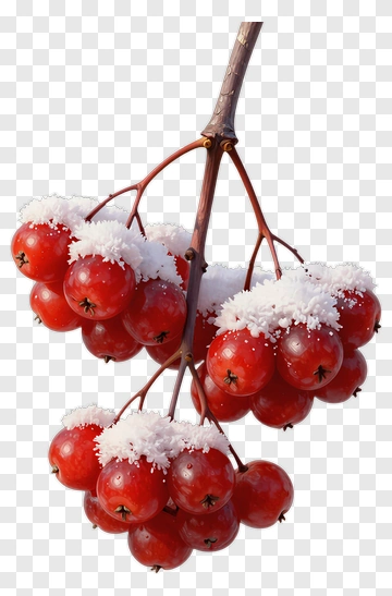 Red Berries Covered In Snow PNG