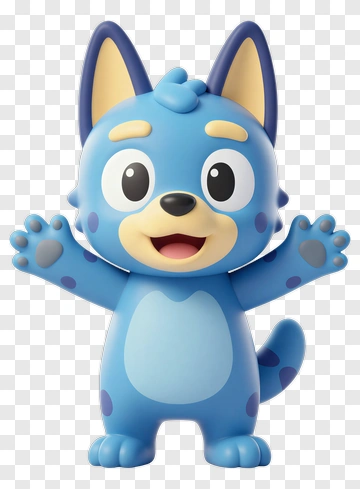 Cartoon Blue Dog Character With Open Arms PNG