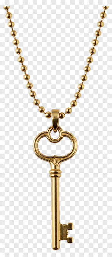 Gold Key Pendant Necklace PNG