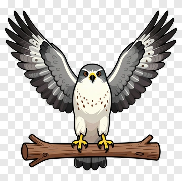 Cartoon Hawk Spreading Its Wings PNG