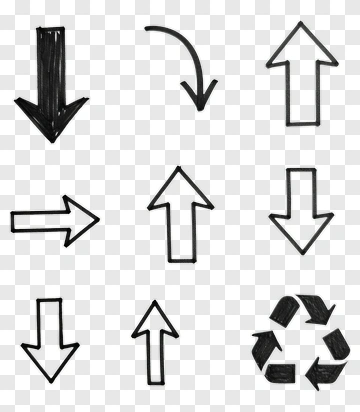 Hand-Drawn Arrows And Recycling Symbol PNG
