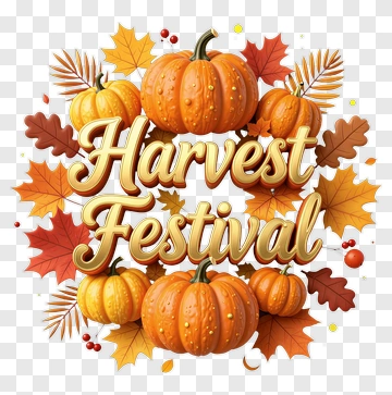 Harvest Festival With Pumpkins And Autumn Leaves PNG