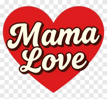 Mama Love Heart Design PNG