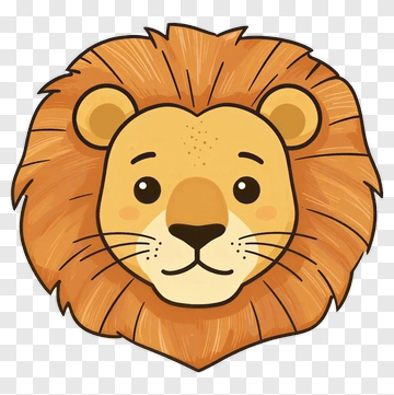 Cartoon Lion Face PNG