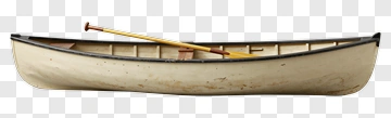 Vintage Canoe With Paddle PNG