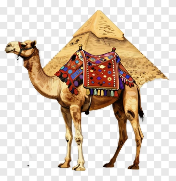 Camel In Front Of A Pyramid PNG