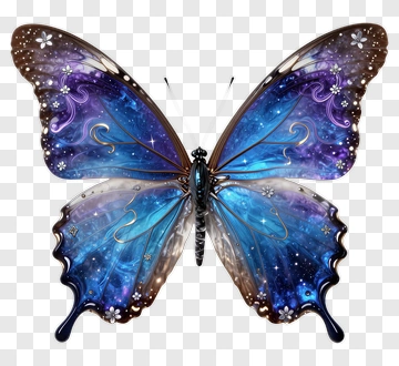 Colorful Butterfly With Galaxy Pattern PNG