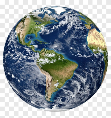 Earth Globe With Visible Continents And Oceans PNG