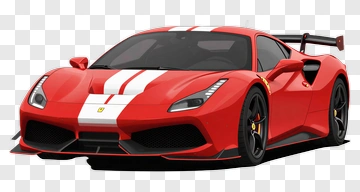 Red Sports Car With Racing Stripes PNG