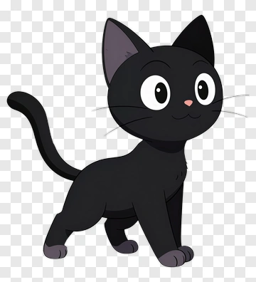 Cartoon Black Cat PNG