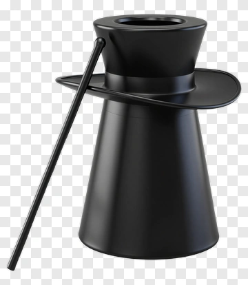 Black Magic Hat With Wand PNG