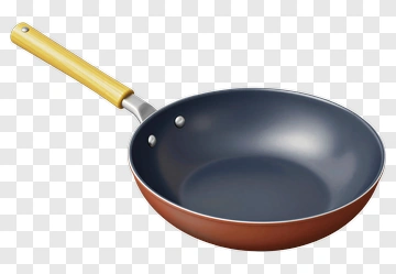 Frying Pan With Yellow Handle PNG