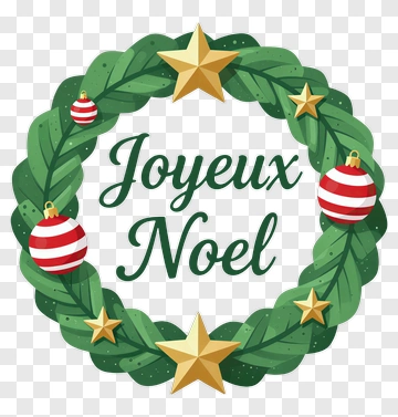 Christmas Wreath With Joyeux Noel PNG