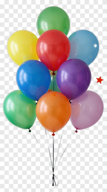 Colorful Balloons Cluster PNG