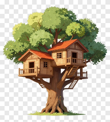Tree House Built In A Large Tree PNG