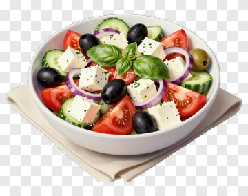 Fresh Greek Salad With Feta And Olives PNG