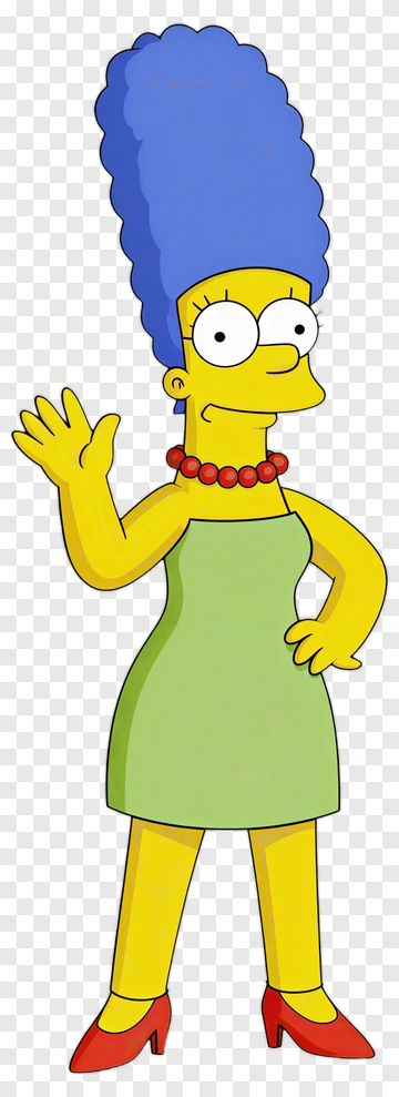 Cartoon Character With Blue Hair And Green Dress PNG