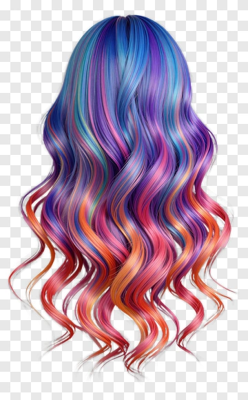Colorful Wavy Hair PNG