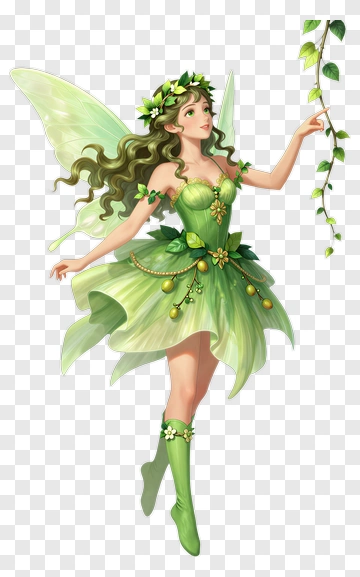 Fairy Holding A Vine PNG