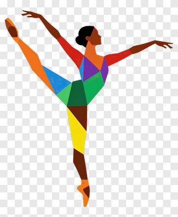 Colorful Dancer In A Ballet Pose PNG