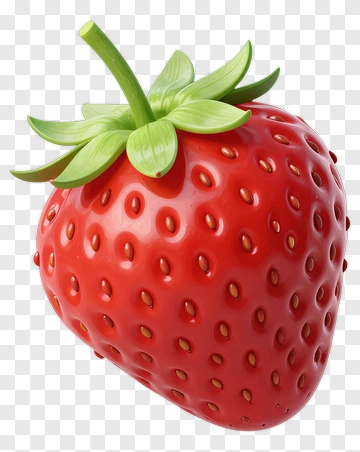 3D Red Strawberry PNG